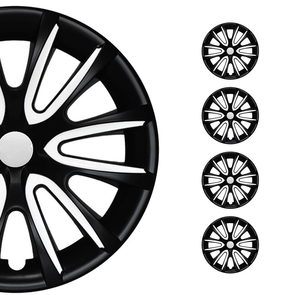 16" Wheel Covers Hubcaps for Chevrolet Colorado Black Matt White Matte - Image 1 of 4