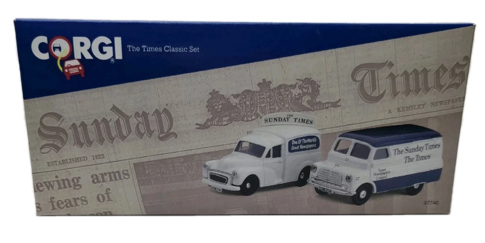 Corgi 97740 The Times Classic Set Morris 100 Van Bedford CA Van + Box - Imagem 1 de 4