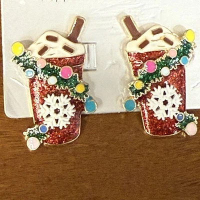Pendientes Sugarfix by BaubleBar Navidad Taza de Cheer Café NUEVO Pasarela Foto 1 de 4