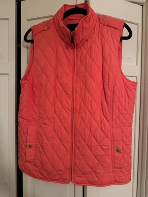NUEVO Chaleco Acolchado Talbots Sin Etiquetas Talla Grande Forrado de Vellón Rosa Coral Foto 1 de 4