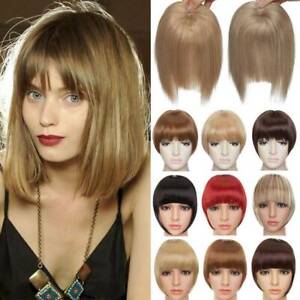 Topper Neat Bangs As Real Human Hair Extension Clip in on Fringe Fake Hair piece