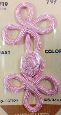 Cierre Nudo Rana Cierre Sujetador Rosa Algodón Rayón 3.5" Wrights WE Wright De Colección Foto 1 de 4