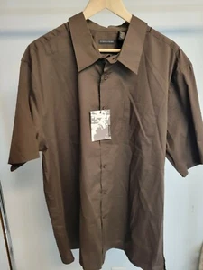 Structure Button Up Shirt Men's 2XL XXL Brown Pockets Long Sleeves Casual Work - Picture 1 of 4