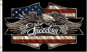 USA - 3'X5' FREEDOM BALD EAGLE FLAG (USA PROUD) Indoor Outdoor Yard Flag 100D - Picture 1 of 3