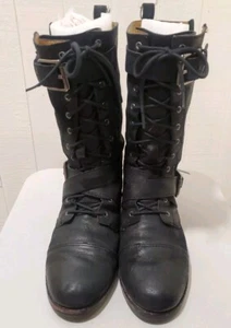 Michael Kors Joplin Black Suede Boots Flat Heel Mid-Calf Women's US 8.5 - Picture 1 of 12