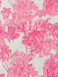 Lilly Pulitzer Palm Beach Anniversary Toile fabric 1/2 yard cotton poplin 18x54 - Picture 1 of 2