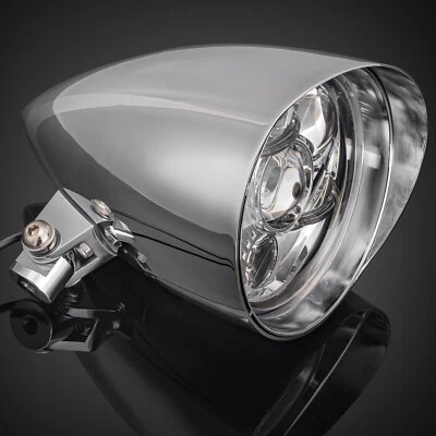 Motorcycle Big Bullet LED 5.75" Headlight For Harley Chopper Bobber Dyna Softail - Image 1 of 4
