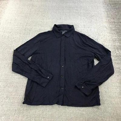 Camisa Top Majestic Filatures Para Mujer 4 Grandes Botones Jersey Tejido Rayas Foto 1 de 4