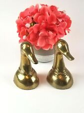 Vintage Mid Century Duck Brass Bookends  Lot of 2