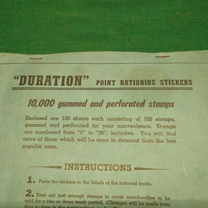 Duration Book Of 10,000 point rationing stickers for merchants RARE WW II - Picture 1 of 21