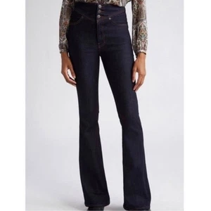 Veronica Beard Beverly Skinny Flare High Rise Jeans Size 29 Indigo Rinse NWOT - Picture 1 of 16