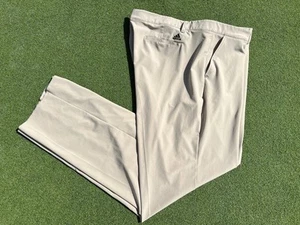 Adidas Men’s Pleated Performance Golf Pants Khaki 52 Waist 37 Length UNHEMMED - Picture 1 of 13