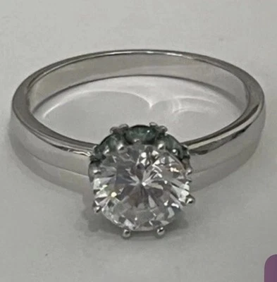 Anillo vintage plata de ley .925 talla. 10 piedras transparentes y verdes *bonitas* Foto 1 de 4