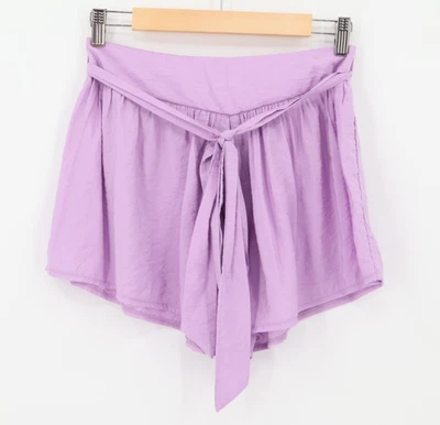 Pantalones Cortos Lavanda Cinturón Corbata Hada Coqueta Suave Niña Pastel Twee Cintura Alta Talla M Foto 1 de 4