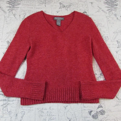Suéter Pullover Tejido Rosa Coral 100% Cachemira Grayson & Dunn Petite S PS Foto 1 de 4