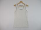Love Moschino Sleeveless Vest Top Blouse Ladies UK 12 White Chain Detail Party 