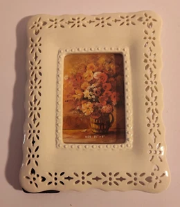 Ceramic Picture Frame 7"x9"- holds 3 1/2" by 5" picture - Picture 1 of 2