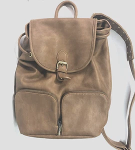 MMS Women's Brown Leather Backpack Purse - Picture 1 of 21