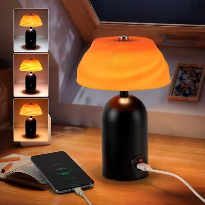 Lámpara de mesa de setas, control táctil, lámpara de mesita de noche con pilas de 4000 mAh Foto 1 de 4