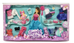 Funville funkelnde Mädchen Mode Outfit & Accessoires 28 Stück für 11 Zoll Puppen - Bild 1 von 4