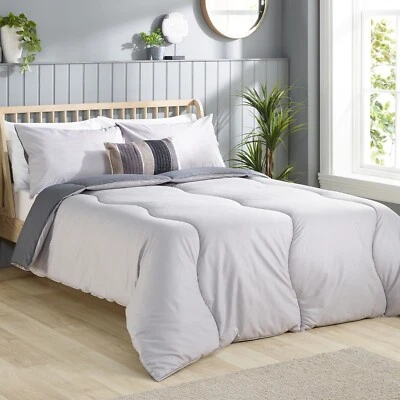 Slumberdown Coverless Lightweight Duvet with Grey Embossed Waffle Pattern - Image 1 of 2
