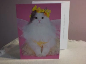Northern Exposure - Belated Birthday Card - Angel Kitty on cover - Picture 1 of 2