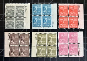 US Stamps-SC# 809 - 814 - MNH - Plate Blocks Of 4 - Stock Photo - SCV $12.25 - Picture 1 of 1