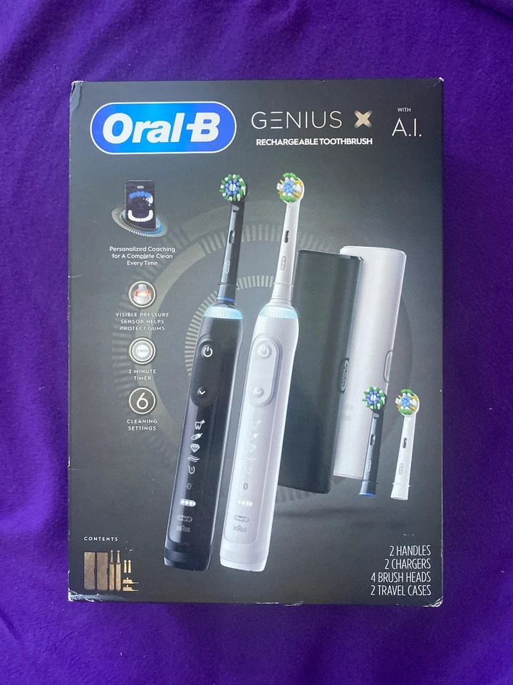 Oral-B Genius X Rechargeable Toothbrush 2-pack with 10-pack replacement heads