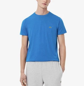 Lacoste Uomo T-shirt TG L / 5 FR in cotone Pima Blu Azzurro - Foto 1 di 3
