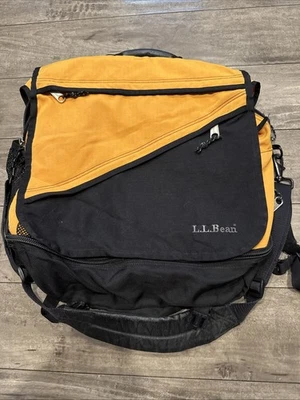 LL Bean The Big Easy Pack Mochila Mensajero para Portátil Amarillo Negro Bolsillos Foto 1 de 3
