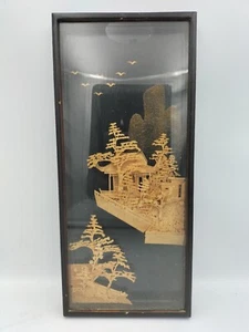 Vintage Chinese Cork Picture - Oriental Diorama - Picture 1 of 2