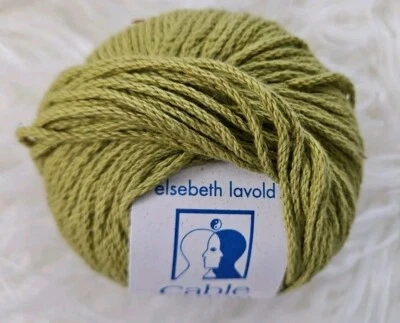 Elsebeth Lavold Cable Hilo de Algodón #8 Verde Guisante 50g 93 Yardas Hecho en Italia  Foto 1 de 3