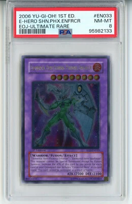 YUGIOH 1ST EOJ-EN033 ELEMENTAL HERO SHINING PHOENIX ENFORCER PSA 8 NM #95982133 - Image 1 of 4
