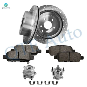 8 Rear 292mm Drilled Brake Rotors-Brake Pad-Wheel Hub For 2008-2013 Nissan Rogue - Picture 1 of 10