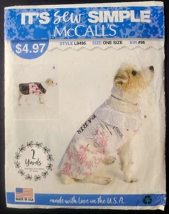 Uncut McCalls L9495 Sew Pattern Dog Patchwork Lined Coats Jackets - Picture 1 of 4
