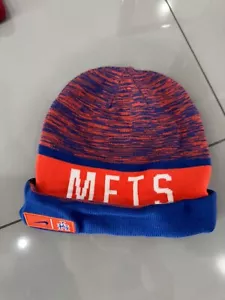 New York Mets Nike Terra Cuffed Knit Hat Beanie Swoosh Men's NYM New - Picture 1 of 4