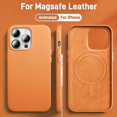 HÜLLE FÜR APPLE IPHONE SMARTPHONES MagSafe Leder Hülle für iPhone 17 16 15 14 13 Pro Max Plus Air Magnet Schutz