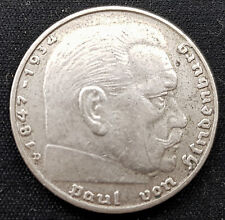 FEHLPRÄGUNG/Doppelprägung: 2 Reichsmark, Paul von Hindenburg, 1937 D, Silber