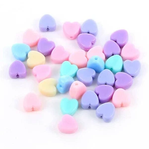 50pcs/Pack Mixed Acrylic Heart Loose Beads Spacer Beads DIY Jewelry Accessories - Picture 1 of 4