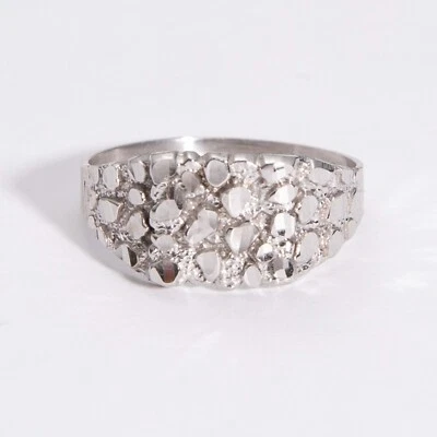 Anel de pepita quadrado de ouro 14K sólido ouro rosa branco amarelo 14K - Imagem 1 de 4