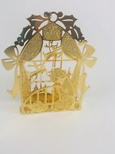 Danbury Mint - 1988 Gold Christmas Ornament -  "Christmas Eve Prayer"
