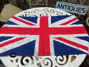 Vintage 1950's Cotton Union Jack Flag British Made 34" x 17" British Made