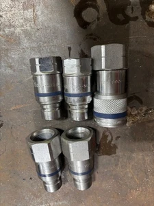 Set 5- Dixon Hydraulic Quick Coupler flat faced skid steer hydraulic fittings - Picture 1 of 3