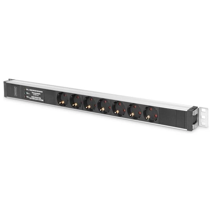 Digitus Aluminium outlet Strip with Removable Overvoltage Protection and Line