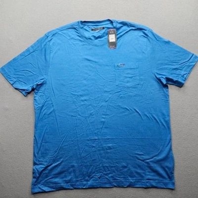 Greg Norman 男式 XXL 码蓝色短袖口袋 T 恤全新带标签 — 第 1/4 张图片