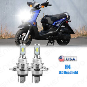 H4 LED Headlight Bulb Kit 6000K White For 2009-2015 Yamaha YW125 Zuma 125