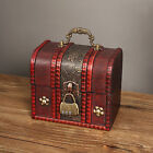 Vintage Wooden Jewelry Box Retro Treasure Jewelry Case With 3 Digit Coded Lock