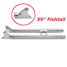 Produktbild - 39" Fishtail Auspuff Schalldämpfer Dual für Harley Softail FLSTC FXST 2007-2017