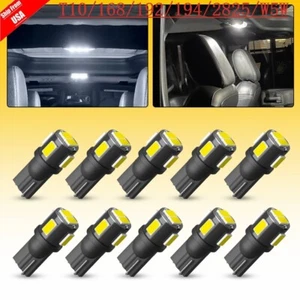 AUXITO T10 6-LED License Plate Light Car Interior Bulbs White 168 2825 194 W5W - Picture 1 of 22