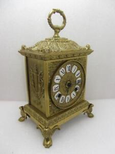 Ornate Brass Ormolu Style Franz Hermle Mantle Clock, Ting Tang Strike (Working)
